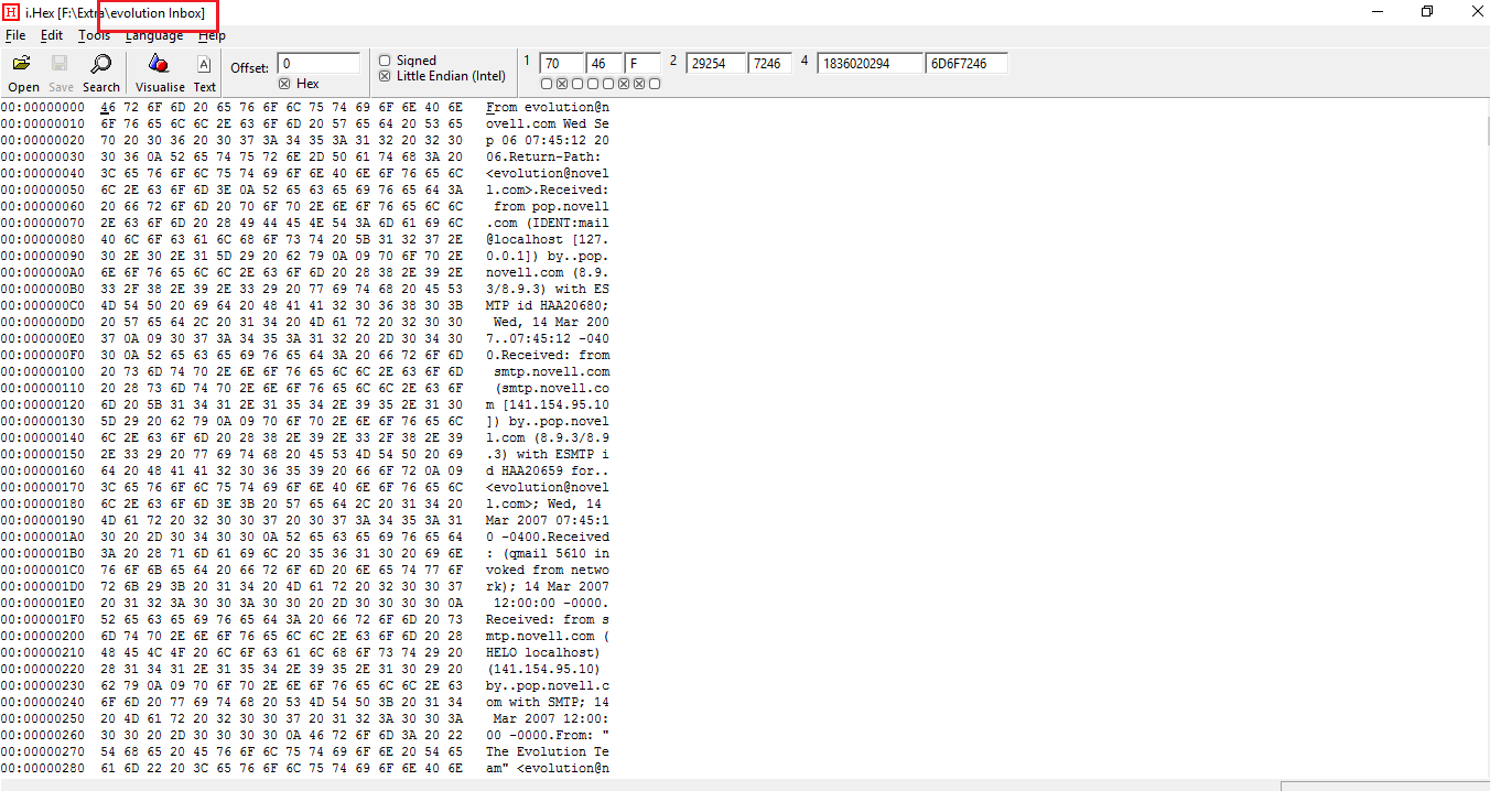 evolution-mail-hex-mbox-file-code