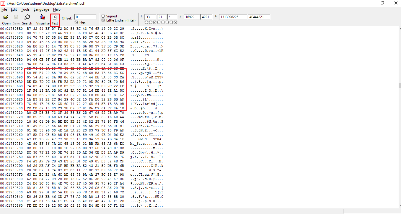 Text OST Hex File text-ost-hex