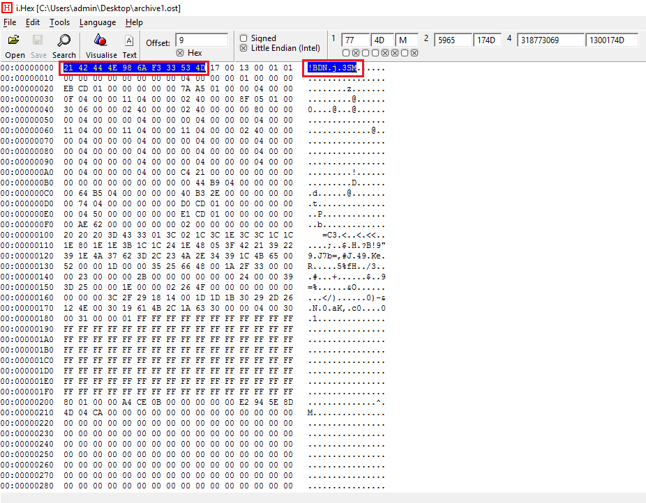 caracters-corresponding-hex-code-ost