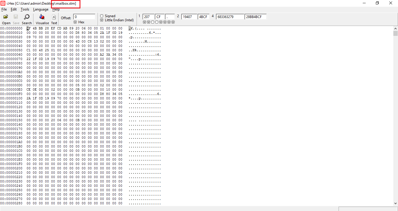 view-stm-file-hex-structure